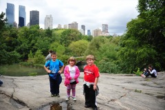 The kids on the rock in Central Park...