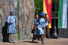 The Beauxbatons girls with wands and ribbons...
