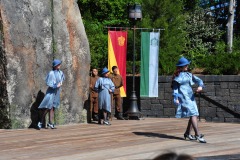 The Beauxbatons girls with wands and ribbons...