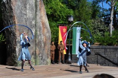 The Beauxbatons girls with wands and ribbons...