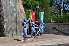 The Beauxbatons girls with wands and ribbons...