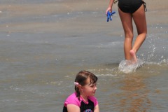 Meanwhile, Katie was happily playing in a tide pool...