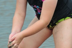 Meanwhile, Katie was happily playing in a tide pool...