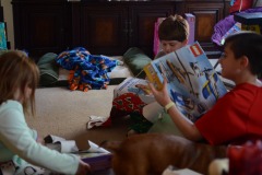 Opening some gifts from Gramps!