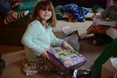 Opening some gifts from Gramps!