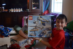 Opening some gifts from Gramps!