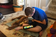 Mistletoe and Alex and his iPad