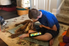Mistletoe and Alex and his iPad