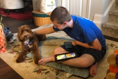 Mistletoe and Alex and his iPad