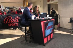 Shane Willis and Hanna Yates getting ready for the pre-game broadcast!