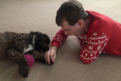 Mocha and Alex sharing some quality time...as long as he doesn't take her ball!
