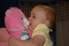 First she goes for the kiss...