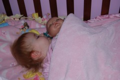 Kathryn snuggling with her baby during nap...