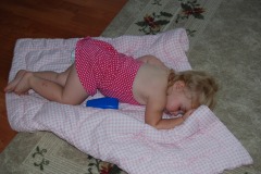 That girl is just plain tuckered out!