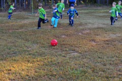Once more Katie tracks down the ball...