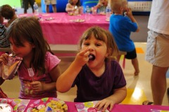 Yep...she's actually eating the cake!