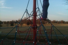 Katie climbs to the top!