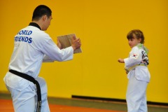 Katie breaking the board...