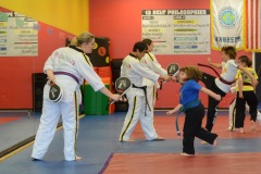 Katie does a tornado kick...