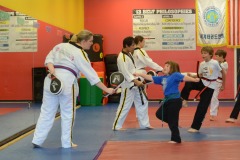 Katie does a tornado kick...