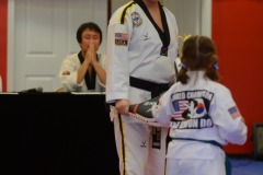 Katie demonstrating her kicking combination...
