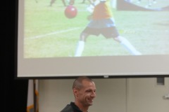 Coach Chris getting ready for the presentation...