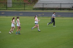 Celebrating the goal and the triumphant walk back to the line