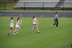 Celebrating the goal and the triumphant walk back to the line