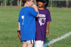 He's offering some tips to the other team's player...