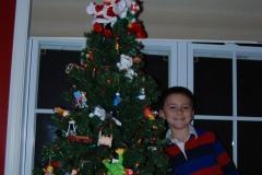 Nicholas admires his tree...