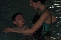 Nicholas floating on his back...