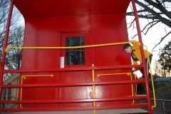 Nicholas gets on the caboose the hard way...