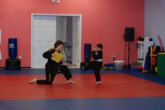 Nicholas working on <B>bah rden bahl ahp chagi</B> (fast front kick)!