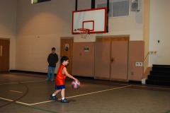 Nicholas dribbling for the lay-up...
