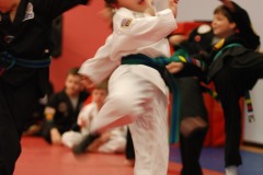 Demonstrating his kick...