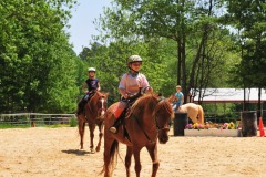 The line for the trail ride forms...