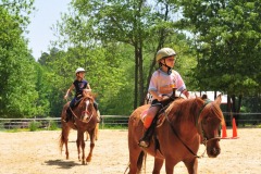 The line for the trail ride forms...