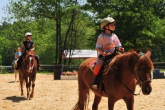 The line for the trail ride forms...