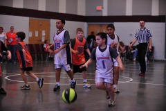 Nicholas coming down the court...