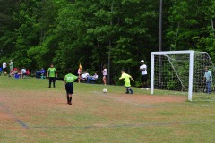 Nick taking a goal kick from his office...