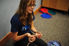 Clara and a rose-colored boa (not a constrictor!)...