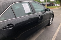 Bit of road rash, looks like a slight brushing of the divider barrier...cosmetic damage only, no gouges. Bit of road rash, looks like a slight brushing of the divider barrier...cosmetic damage only, no gouges.