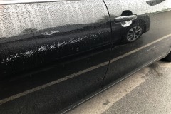 Bit of road rash, looks like a slight brushing of the divider barrier...cosmetic damage only, no gouges. Bit of road rash, looks like a slight brushing of the divider barrier...cosmetic damage only, no gouges.